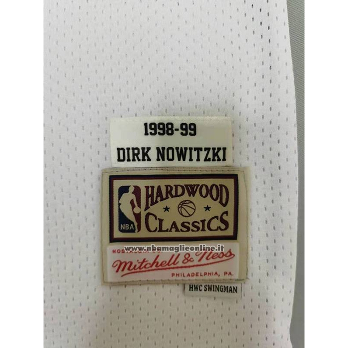 Maglia Dallas Mavericks Dirk Nowitzki #41 Mitchell & Ness 1998-99 Bianco